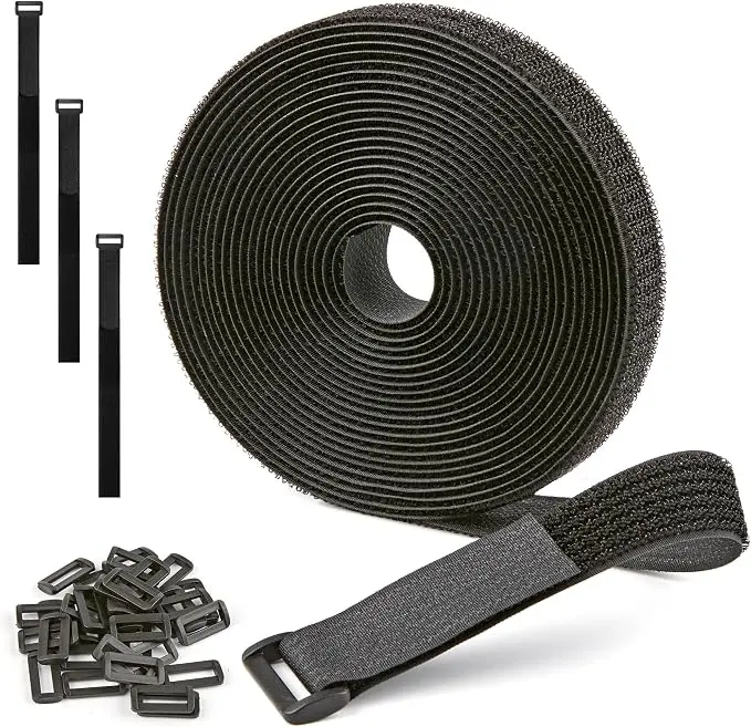 1" x 15ft Nylon Hook and Loop Cable Straps Roll
