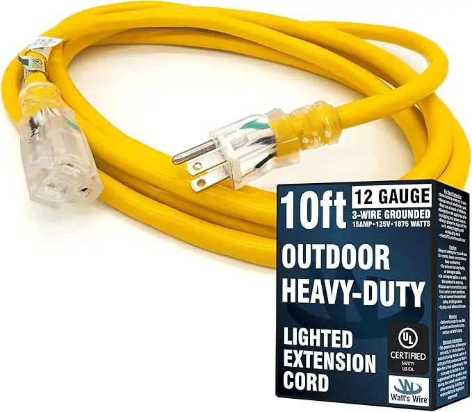 10 ft Outdoor Extension Cord Waterproof