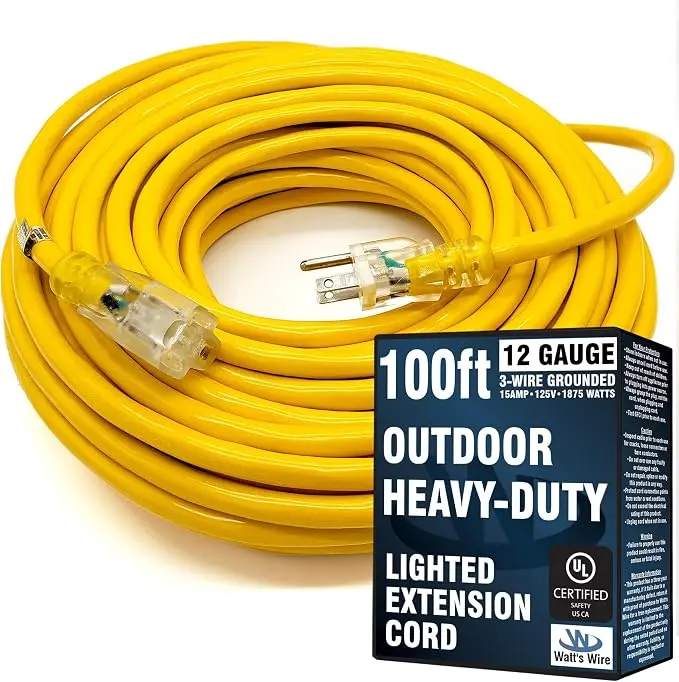 100 ft Outdoor Extension Cord Waterproof