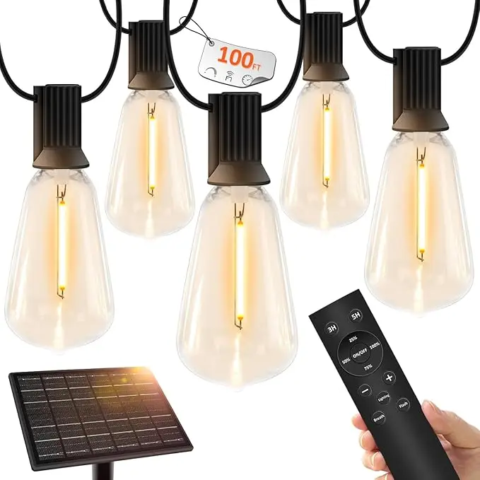 100 FT Solar String Lights Outdoor Waterproof