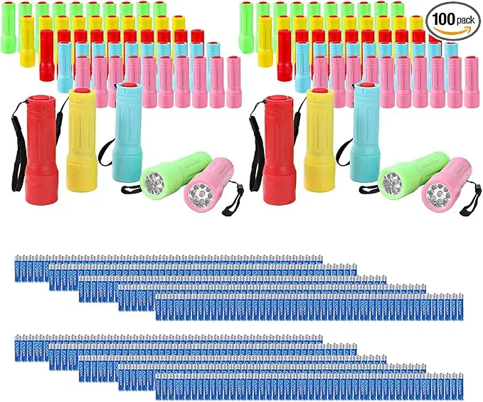 100 Pack Mini Flashlights Bulk, Small Multicolor Flashlights Bulk