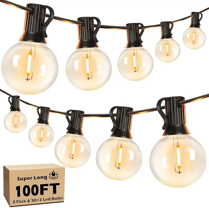 100FT LED Outdoor String Lights Patio Light