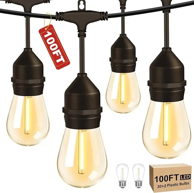 100FT LED Outdoor String Lights