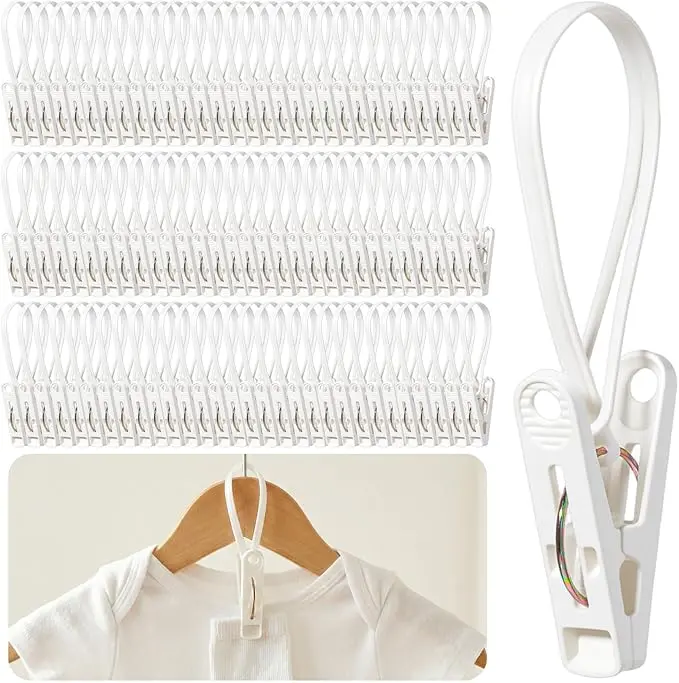 105 Pcs Multi-Purpose Laundry Hooks Hanging Clips Bulk