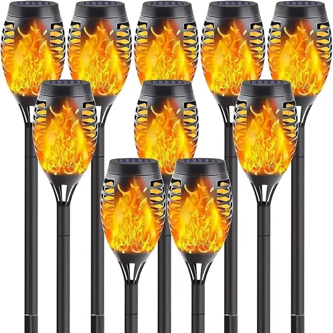 10Pack Solar Lights Outdoor, Mini Solar Torch Lights