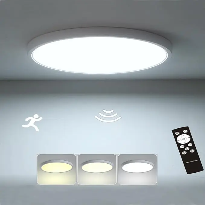 12 Inch Motion Sensor Ceiling Light Indoor, 24w Flush Mount Light Fixture Round