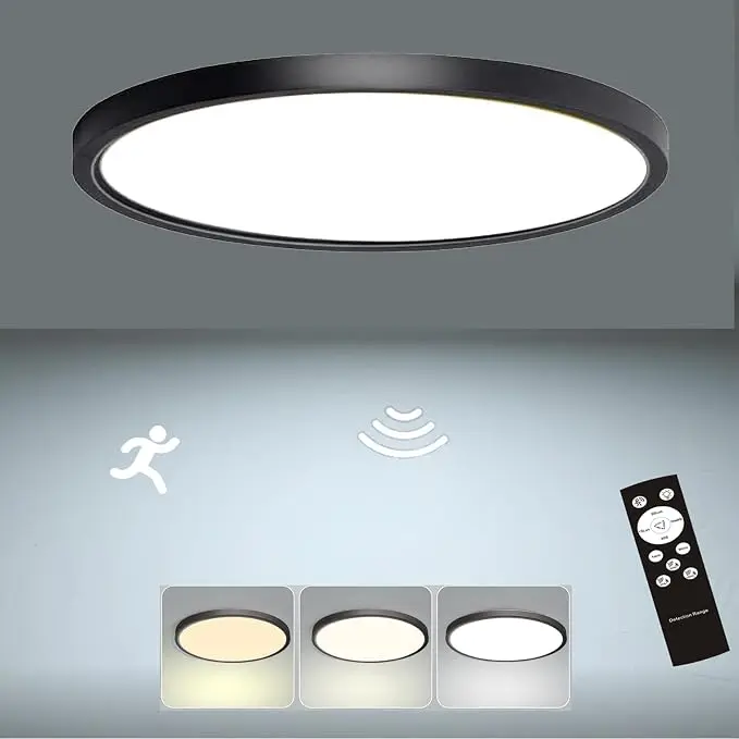 12 Inch Motion Sensor Ceiling Light Indoor Wired, Motion Activated Flush Mount