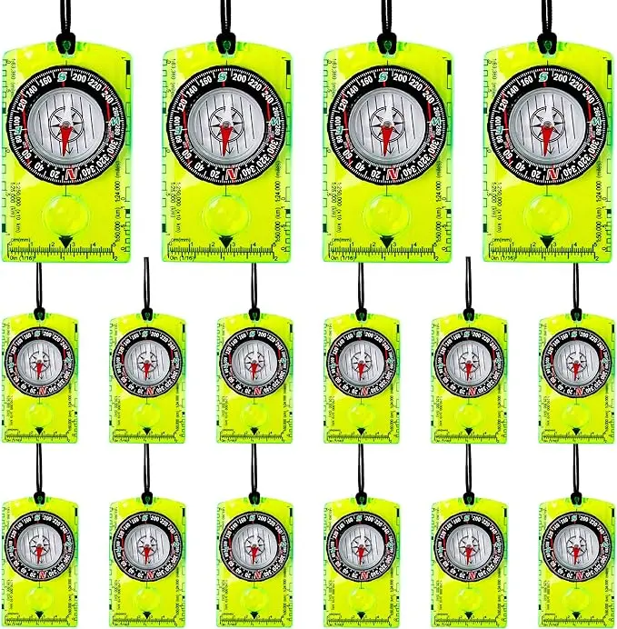 16 Pcs Orienteering Compass Acrylic Hiking Compass