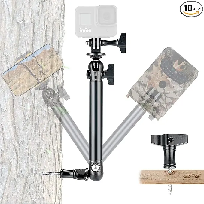 2-Ball-Head Adjustable Outdoor Phone Trail Action Camera Hunting Video