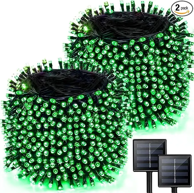 2 Pack 480 LED Solar Chrismas Lights Outdoor, Solar String Lights