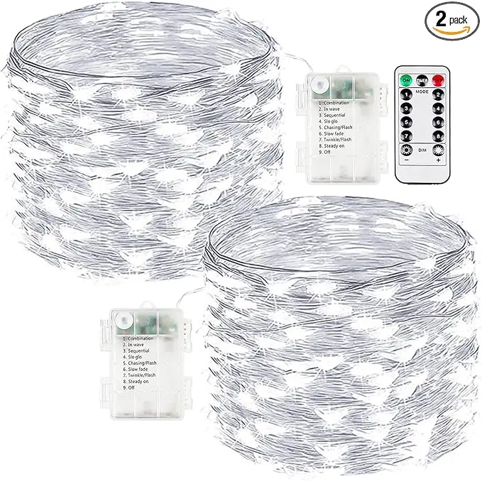 2-Pack Fairy Lights Battery Operated