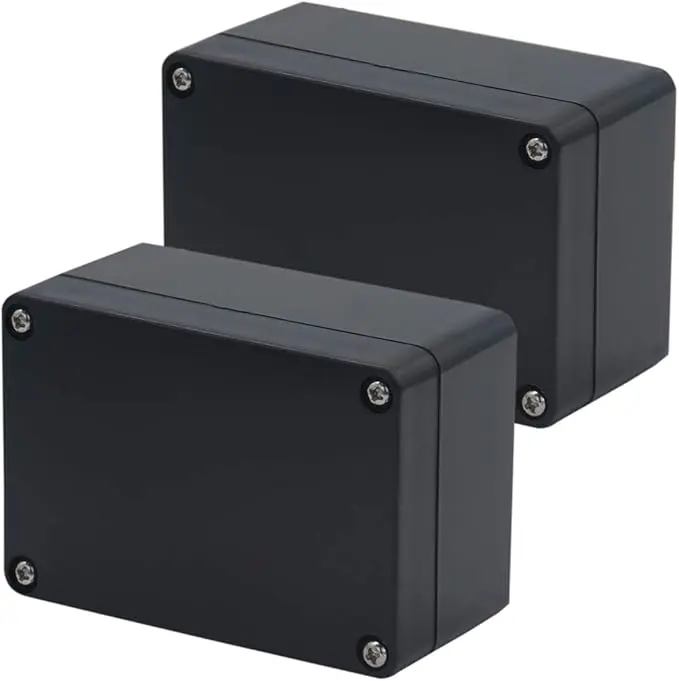 2 Pack Project Box ABS Plastic Black Electrical Boxes IP65 Waterproof DIY