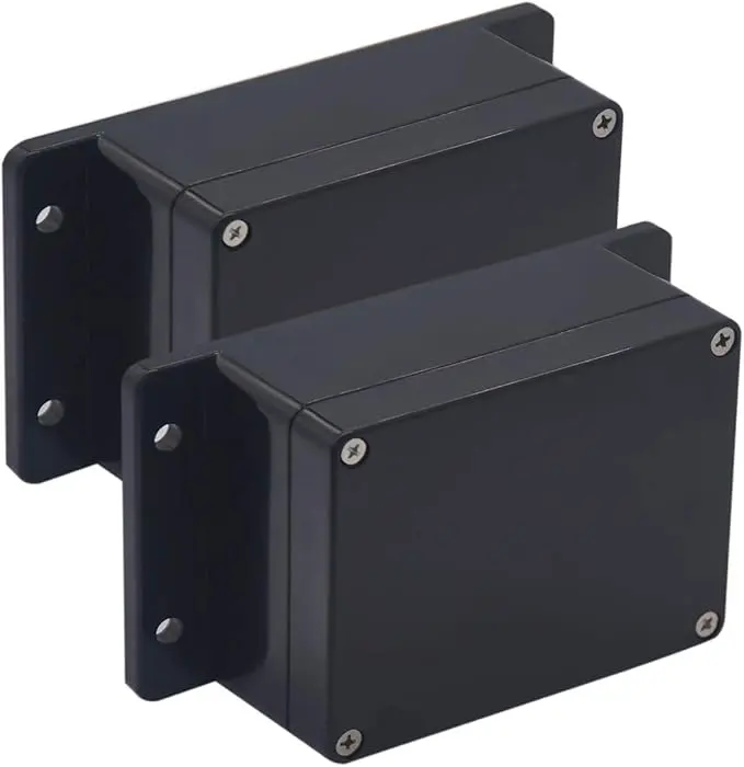 2 Pack Project Box IP65 Waterproof Junction Box ABS Plastic Black Electrical