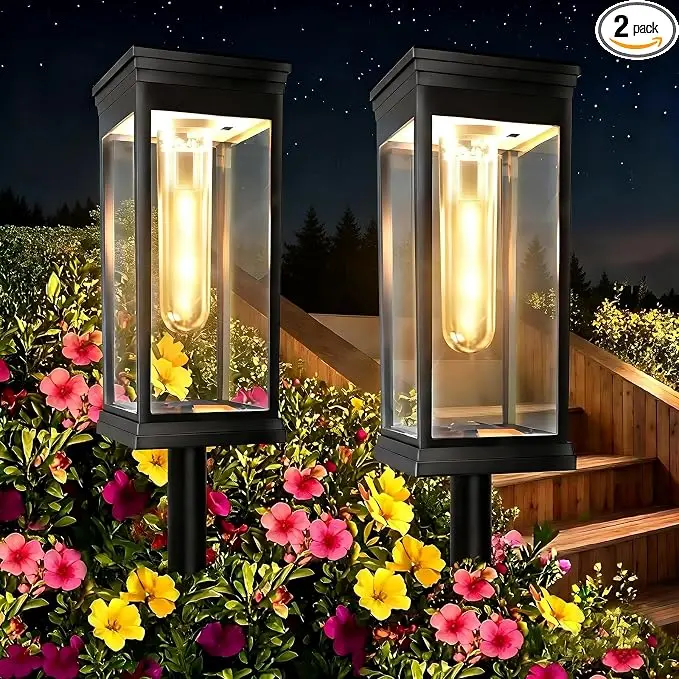 2 Pack Solar Pathway Lights Outdoor, IP65 Waterproof
