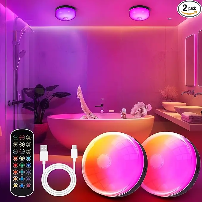 2-Pack Waterproof Shower Lights