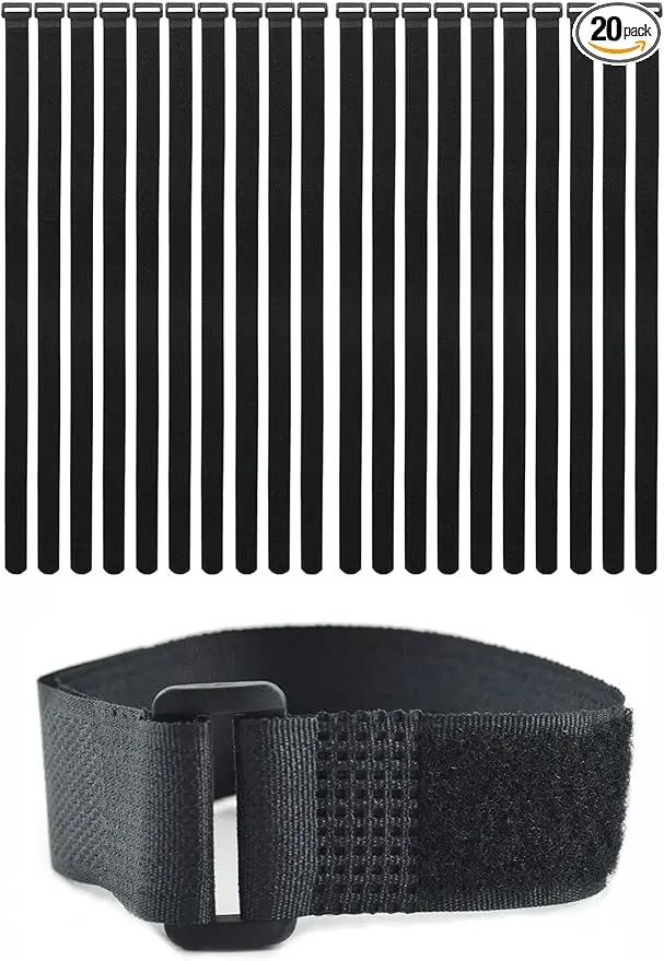 20 Pack Reusable Fastening Cable Ties and Cable Straps, Adjustable