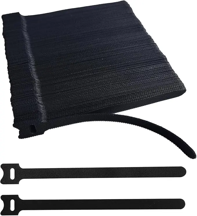 200 PCS 8 Inches Black Reusable Cable Ties, Adjustable Cord Straps, Cable