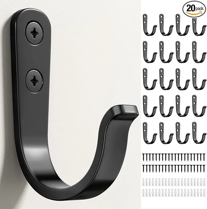 20Pcs Wall Hooks for Bathroom, and Garage
