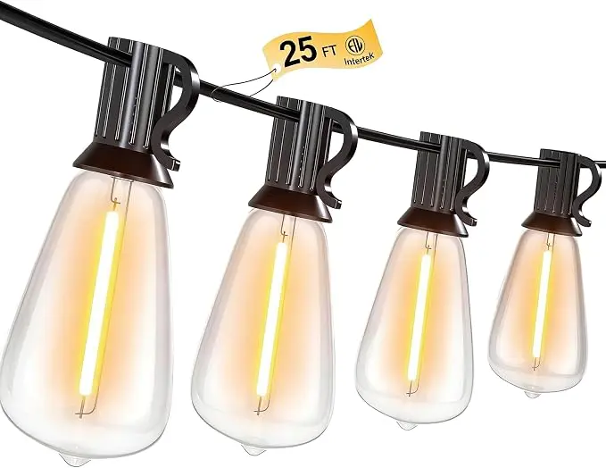 25FT Outdoor String Lights, Waterproof Patio Lights