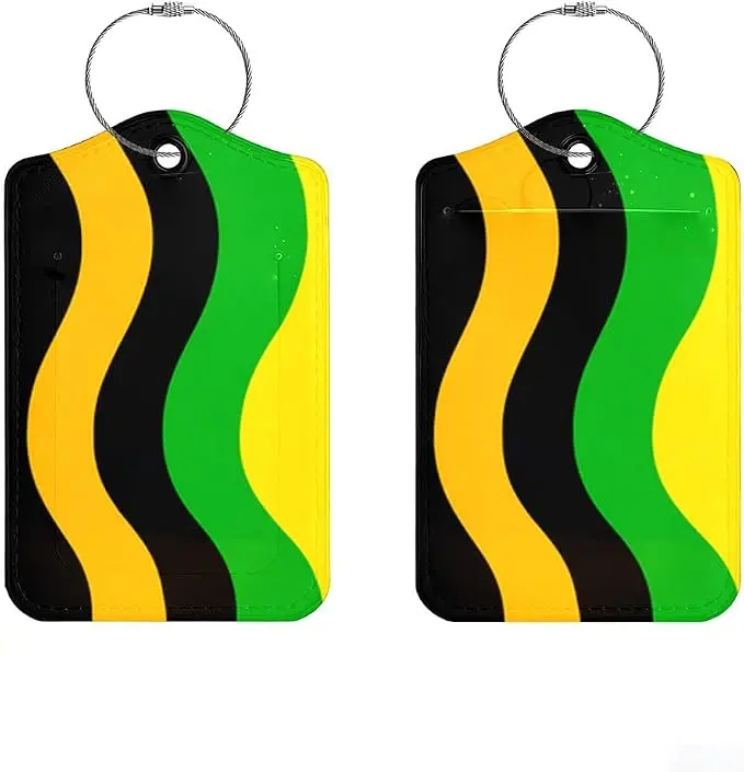 2Pcs Abstract Wave Luggage Tags