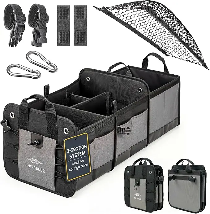 3-Section Modular Trunk Organizer XL – Car Storage