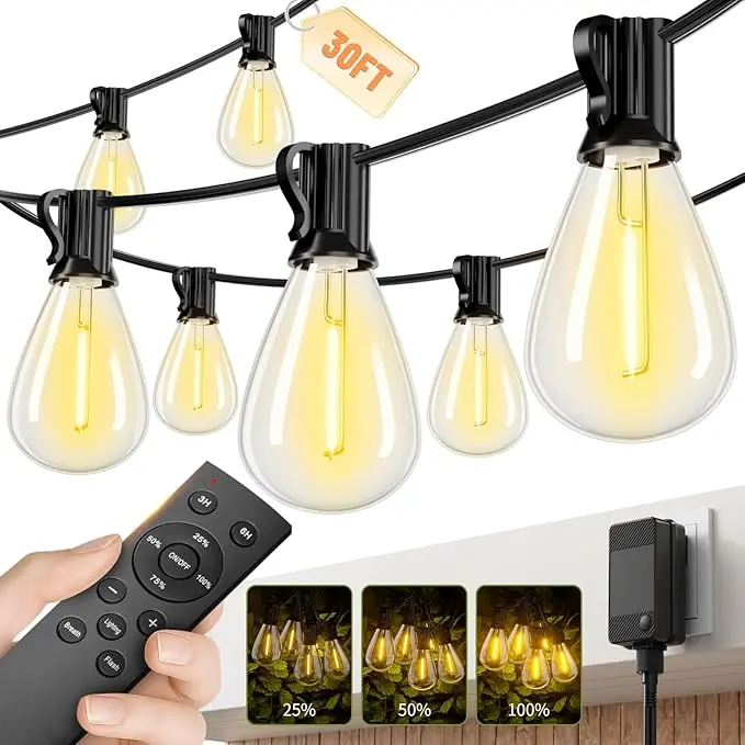30FT LED Outdoor String Lights