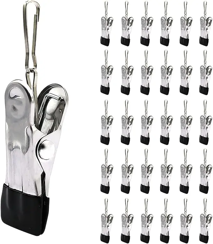 30PCS Small Clothes Pin with Hook