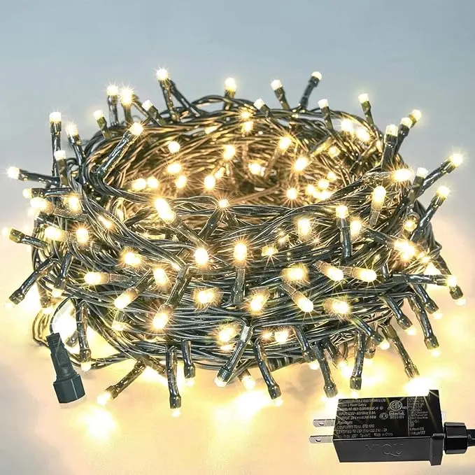 33 FT 100 LED Christmas String Lights Indoor Outdoor, Memory Function & Timer &