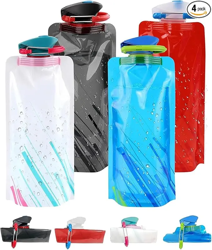 4 Pack Collapsible Water Bottle