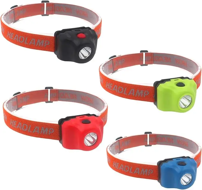 4 Pack LED Headlamp 5W Super Bright Single Mode Flashlight Headlight Waterproof