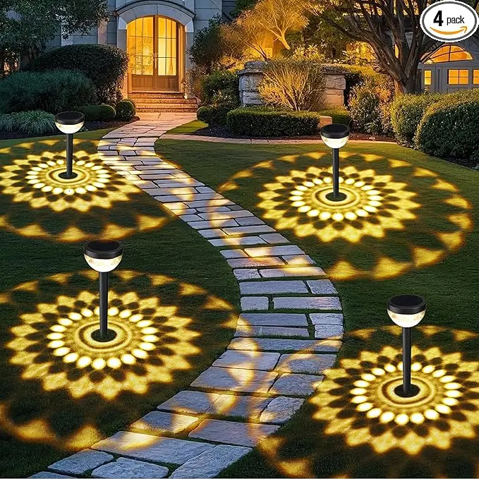 4 Pack Solar Flood Light, Security Lights, Pathway Lights