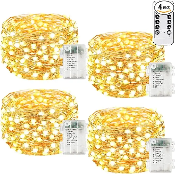 4Pack 240LED Christmas Fairy Lights Battery Operated