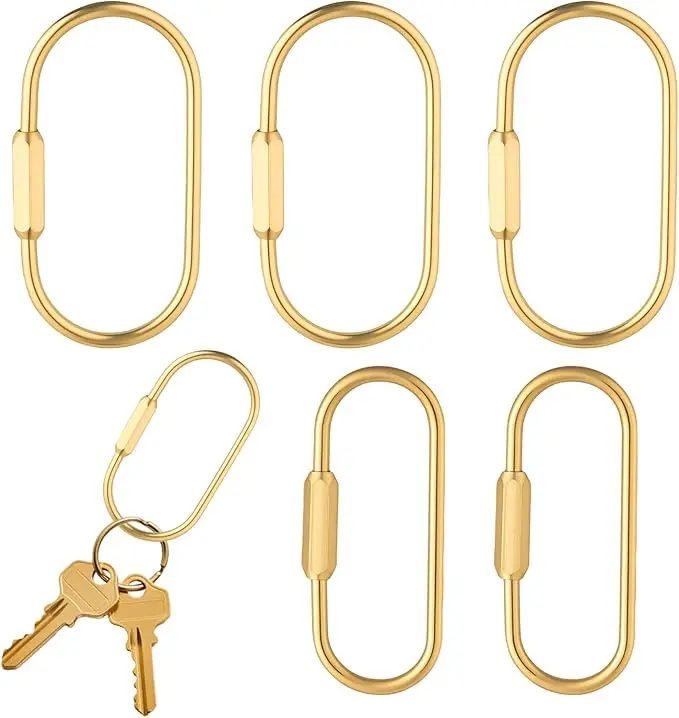 5-Pcs Bag Charm Clasp Oval Key Ring