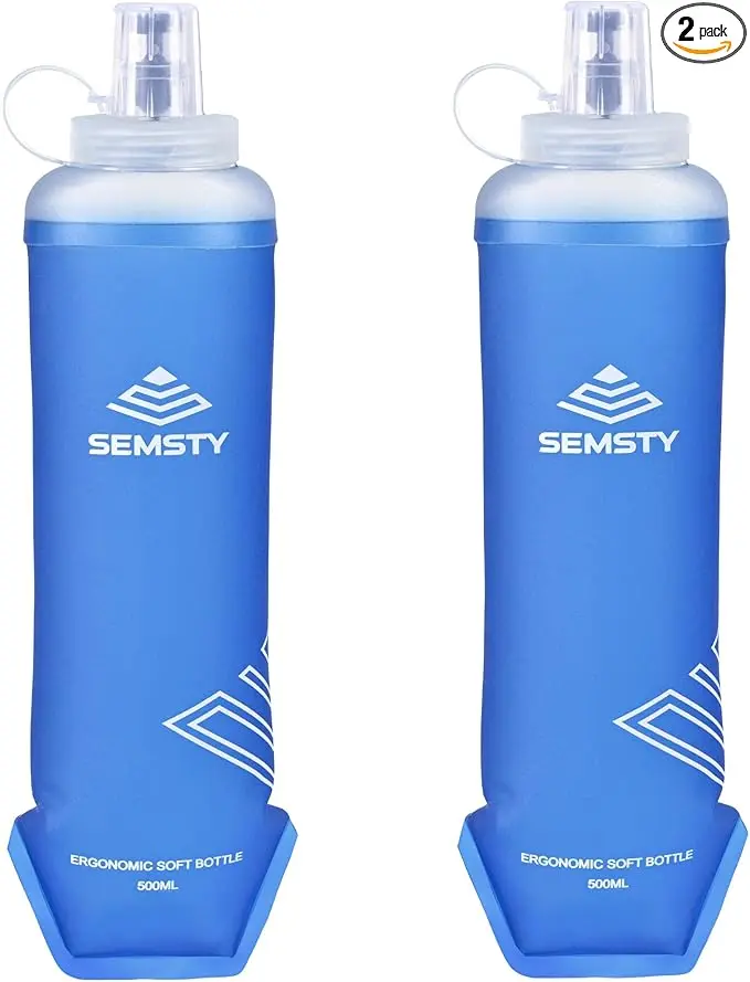 500ml Soft Flask, 2 Pack TPU Collapsible Soft Water Bottle