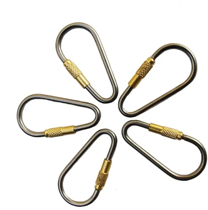5pcs MINI Titanium Locking Carabiner, Perfect D-Ring