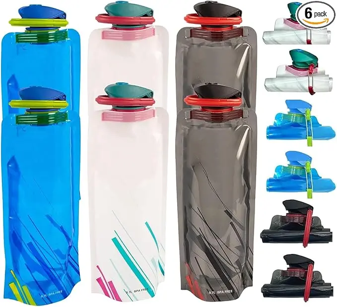 6 Pack Collapsible Water Bottles