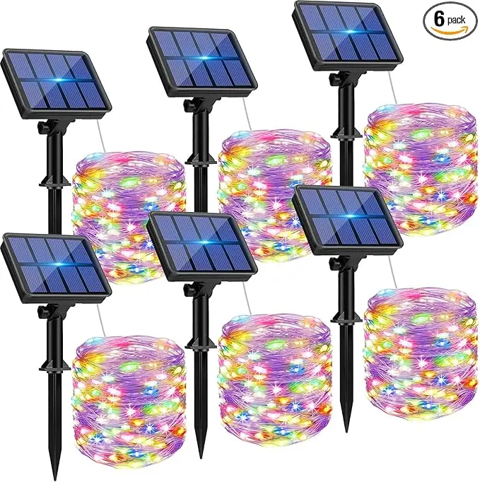 6 Pack Solar String Lights for Outside