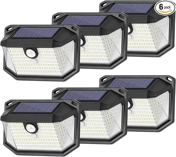6-Pack Solar Wall Lights Outdoor
