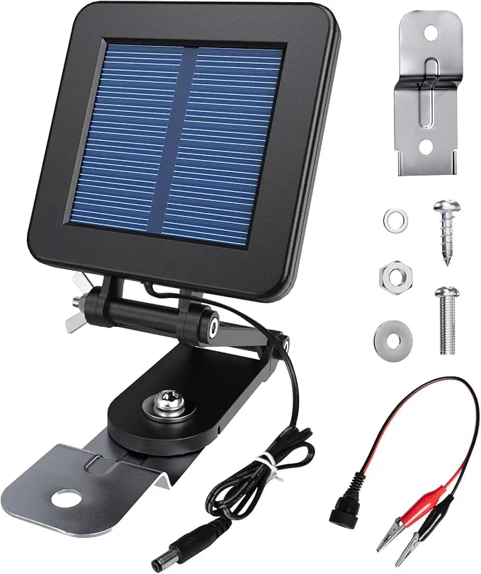 6V Solar Panel for Deer Feeder, Efficient Solar Panel Charger w/Adjustable
