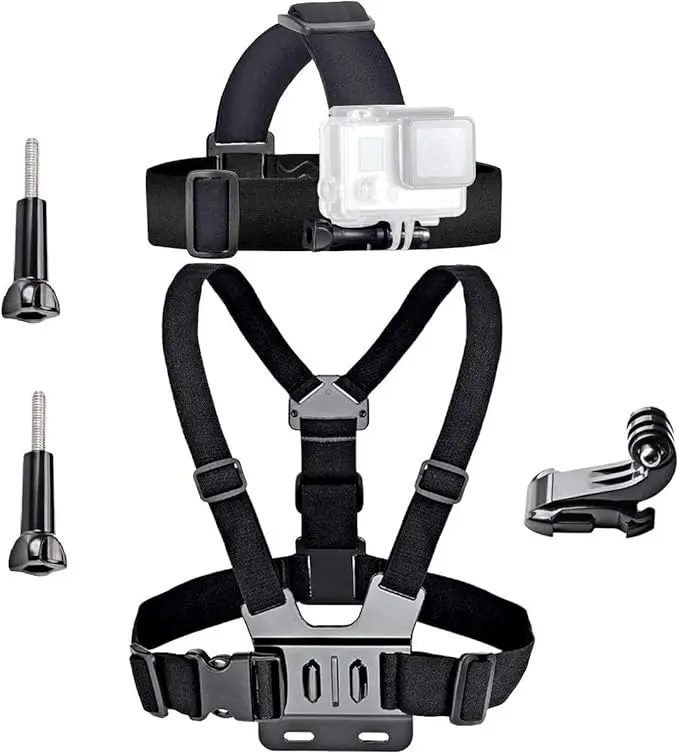 Action Camera Accessories Head Strap Mount Chest Harness Compatible