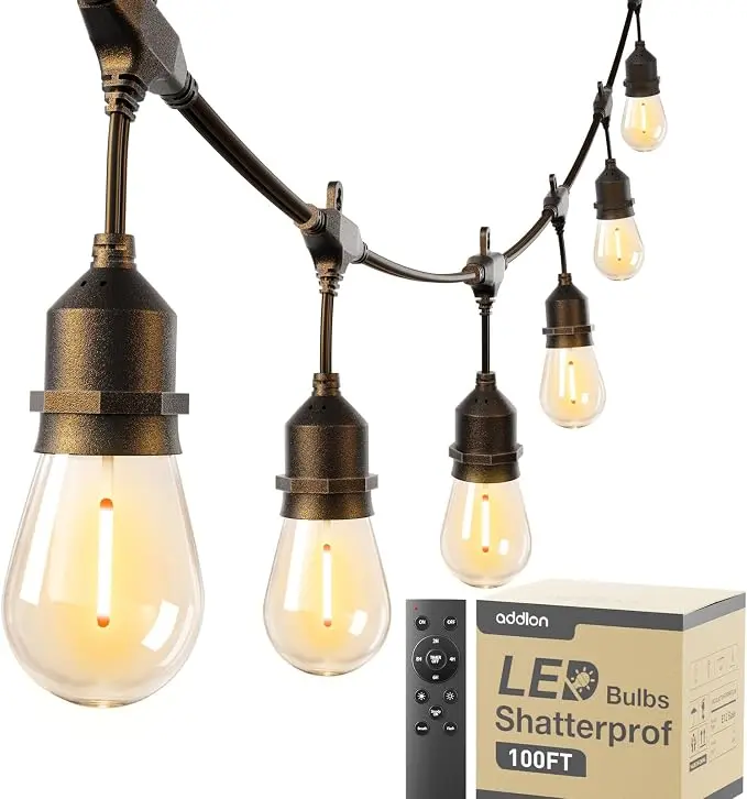 addlon 100FT Outdoor String Lights LED