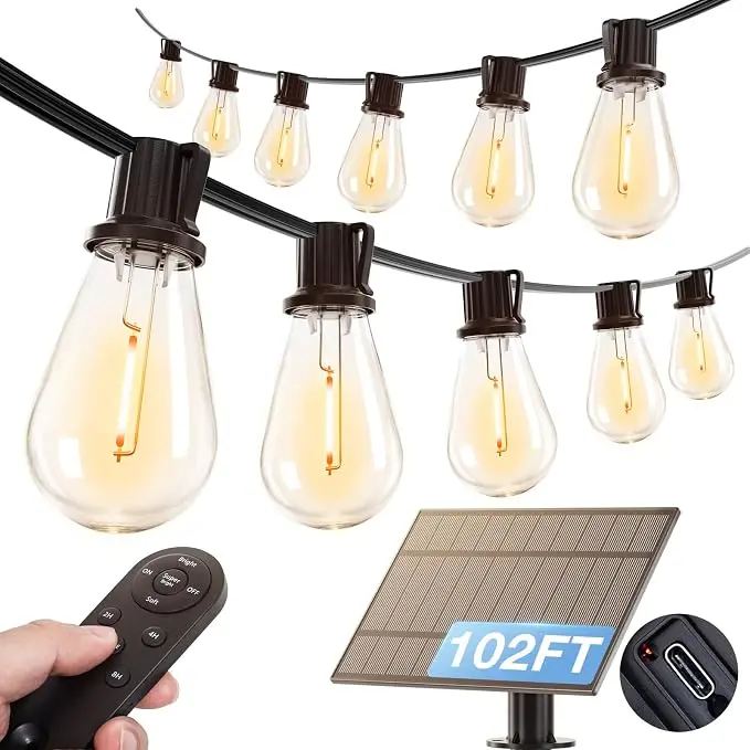 addlon 102FT Solar String Lights Outdoor Waterproof