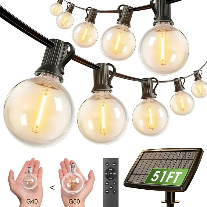 addlon 50FT Solar String Lights