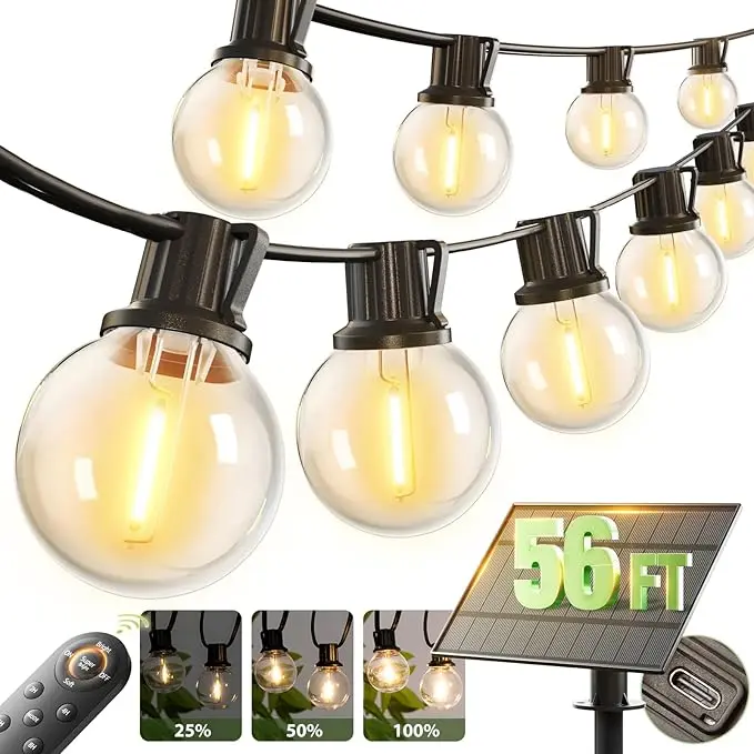 addlon 56FT Solar String Lights Outdoor