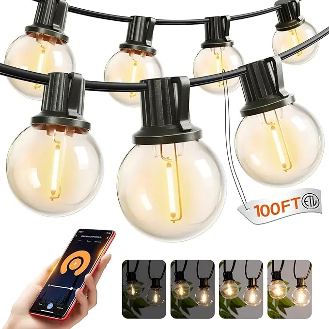 addlon Outdoor String Lights 100FT G40