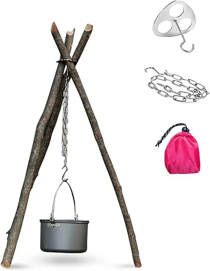 Adjustable Camping Tripod for Cooking