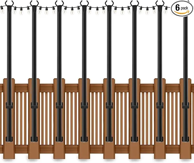 AHRLHR 5 Ft String Light Poles 8 Pack, String Light Poles