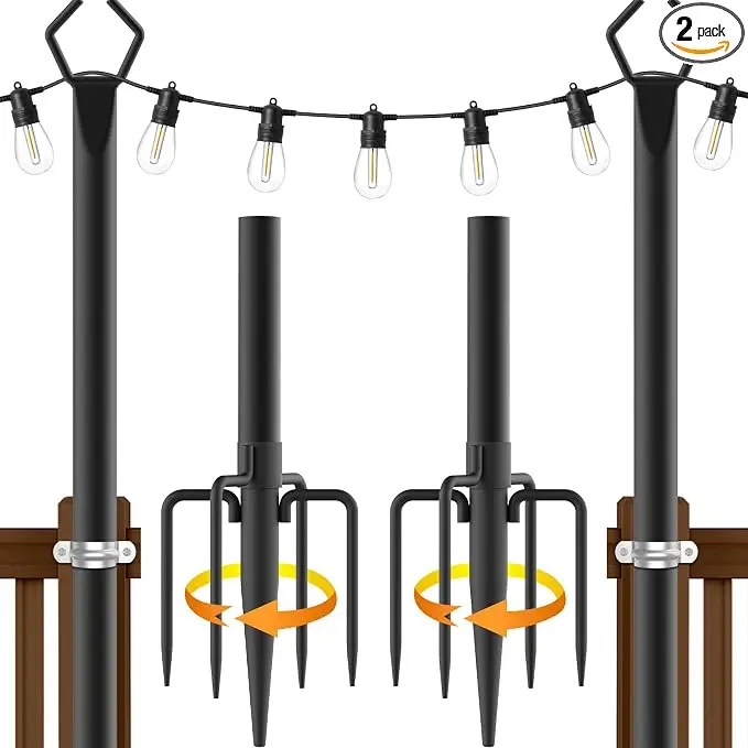AILBTON 2 Pack 10Ft String Light Poles, Light Poles