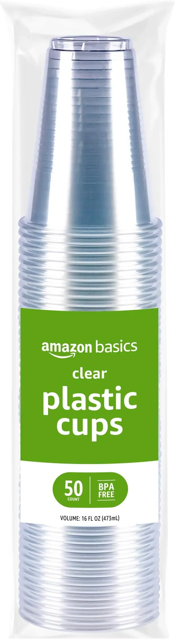 Amazon Basics Disposable Clear Plastic Cups