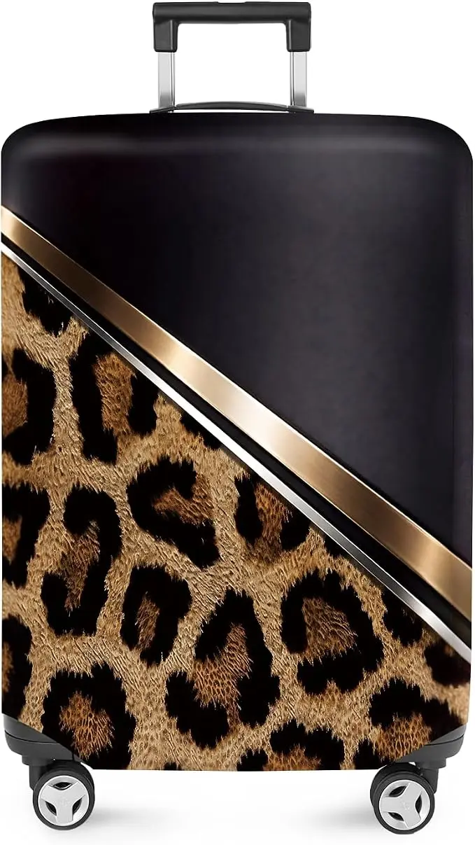 ANNA QUEEN Leopard Print Luggage Cover, Luxury Animal Pattern Suitcase Protector